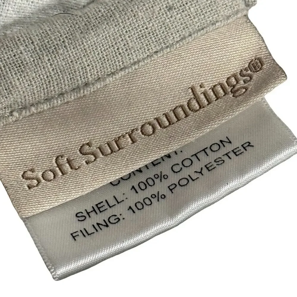 Soft Surroundings Embroidered Reversible Comforter King Size Bedding Cotton Gray